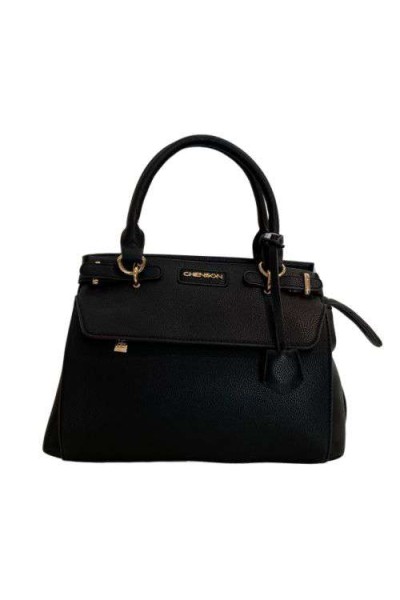 Bolsa CG84985 Chenson Preta com Detalhe Dourado - Preto