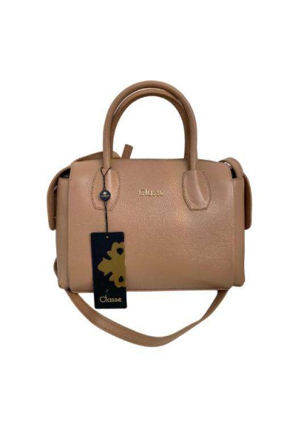 Bolsa Classe Couro 3026 Bege Toda em Couro - Bege