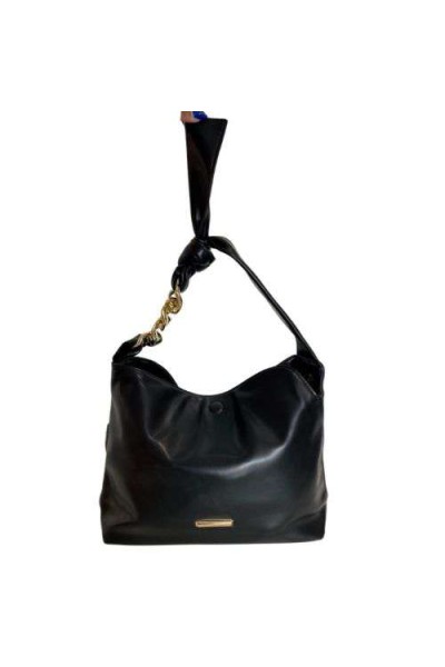 Bolsa Saco CG85058 Chenson Preta com Detalhe Dourado - Preto