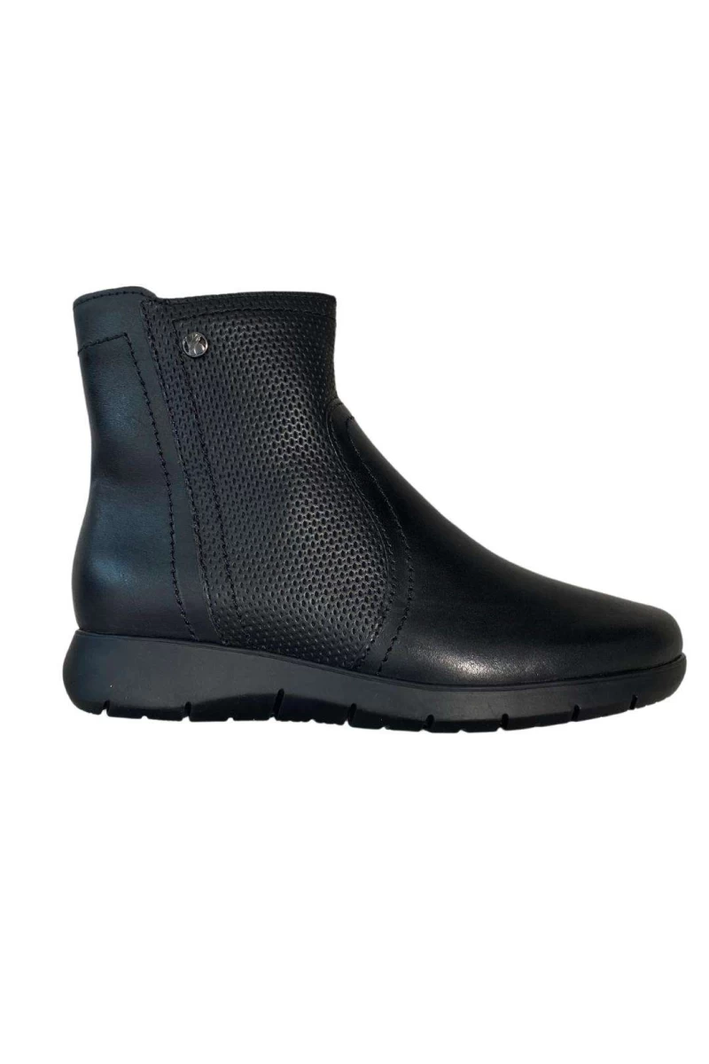 Bota Cano Baixo Couro Atanado Napoli Preto 361502 - Preto