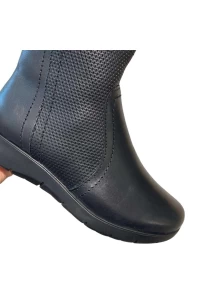 Bota Cano Baixo Couro Atanado Napoli Preto 361502 - Preto