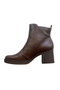 Bota Dakota D0351 Marrom em Couro com Salto Bloco Médio - Marron