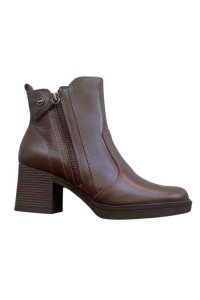 Bota Dakota D0351 Marrom em Couro com Salto Bloco Médio - Marron