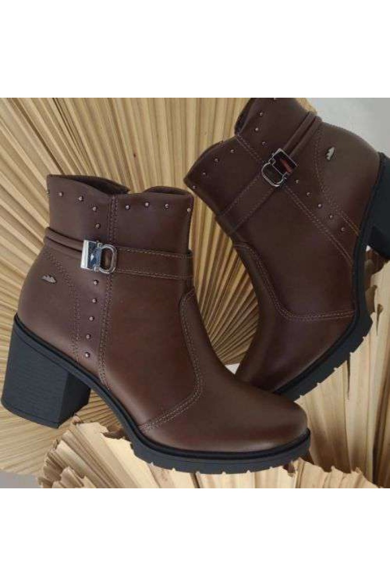 Bota Dakota DA761 Café com Salto Bloco - Marron