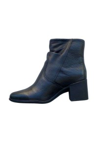 Bota Feminina Bottero 346913 Couro Preto  Cano Baixo com Salto Bloco - Preto