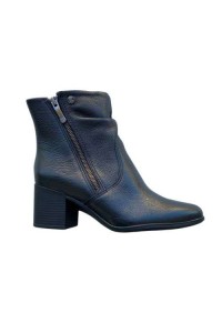 Bota Feminina Bottero 346913 Couro Preto  Cano Baixo com Salto Bloco - Preto