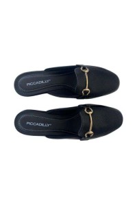 Mule Piccadilly 143237 Preto com Salto Anabela - Preto