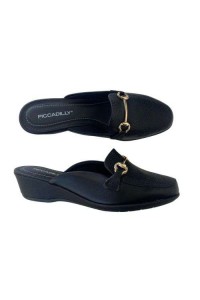 Mule Piccadilly 143237 Preto com Salto Anabela - Preto