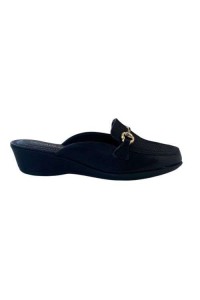 Mule Piccadilly 143237 Preto com Salto Anabela - Preto