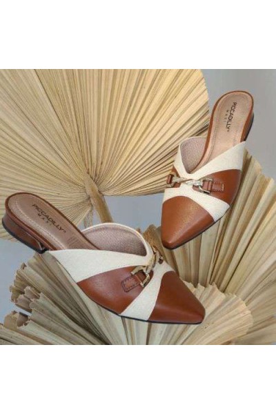 O Mule Piccadilly 279042 Marrom/Bege - Marron