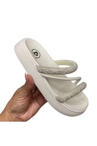 Papete Molekinha 2358.100 Branca com Tira de Strass - Branco