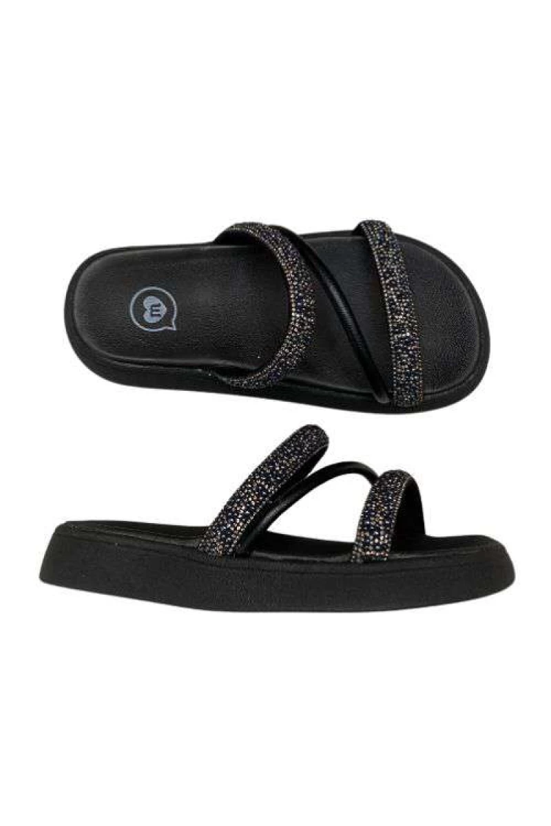 Papete Molekinha 2358.100 Preto com Tira de Strass - Preto