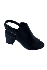 Sandália Anco But 372003 Preta em Couro com Salto Bloco - Preto
