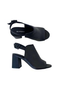 Sandália Anco But 372003 Preta em Couro com Salto Bloco - Preto