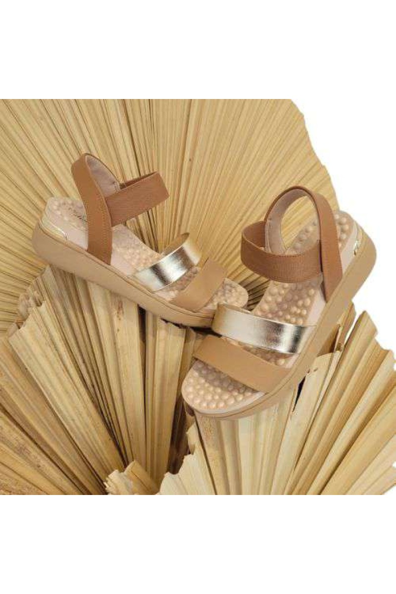 Sandália Modare 7151.119 Nude/Camel/Dourado - Nude