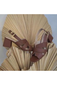 Sandália Modare 7172.125 Avelã com Salto Bloco Ultraconforto - Chocolate