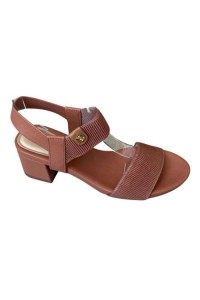 Sandália Modare 7187.100 Camel  Salto Baixo Bloco com Elástico Ultraconforto - Camel