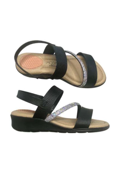 Sandália Modare 7190.101 preta com strass - Preto