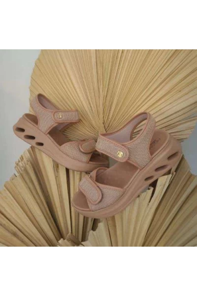 Sandália Modare 7215.103 Nude Ultraconforto com Fechamento em Velcro - Nude