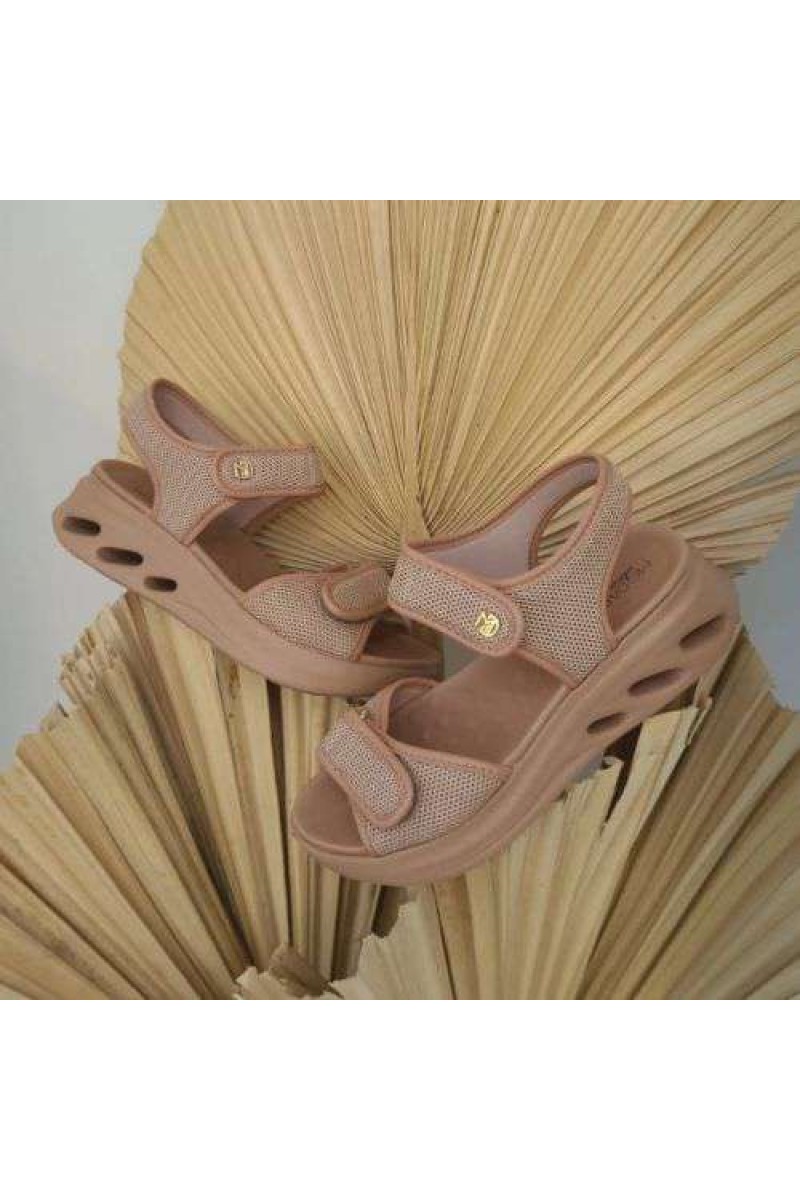 Sandália Modare 7215.103 Nude Ultraconforto com Fechamento em Velcro - Nude
