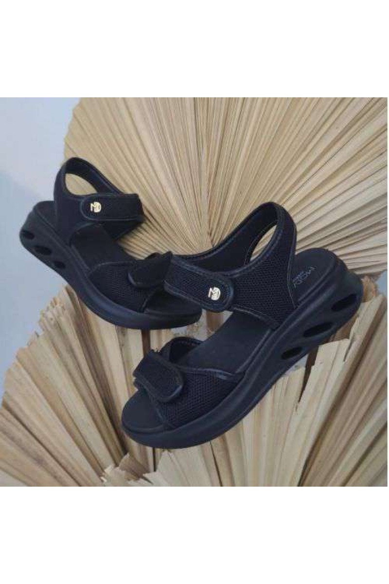 Sandália Modare 7215.103 Preta Ultraconforto com Fechamento em Velcro - Preto