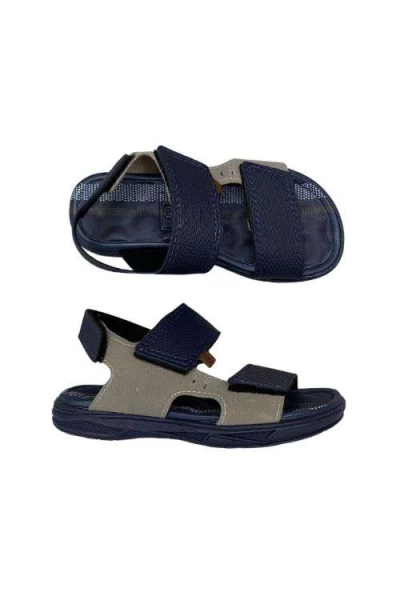 Sandália Molekinho 2402.744 Camurça Cinza/Marinho - Azul marinho