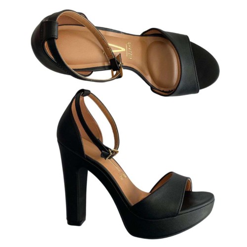Sandália Vizzano Salto Alto com Meia Pata 6292.217 Preto - Preto