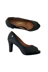 Sapato Feminino Peep Toe Pelica Preto Vizzano 1840.300 - Preto