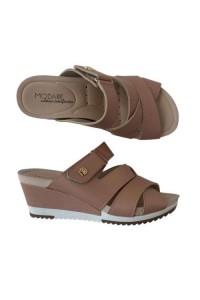 Tamanco Modare 7123.158 Nude Anabela Ultraconforto com Tiras - Nude