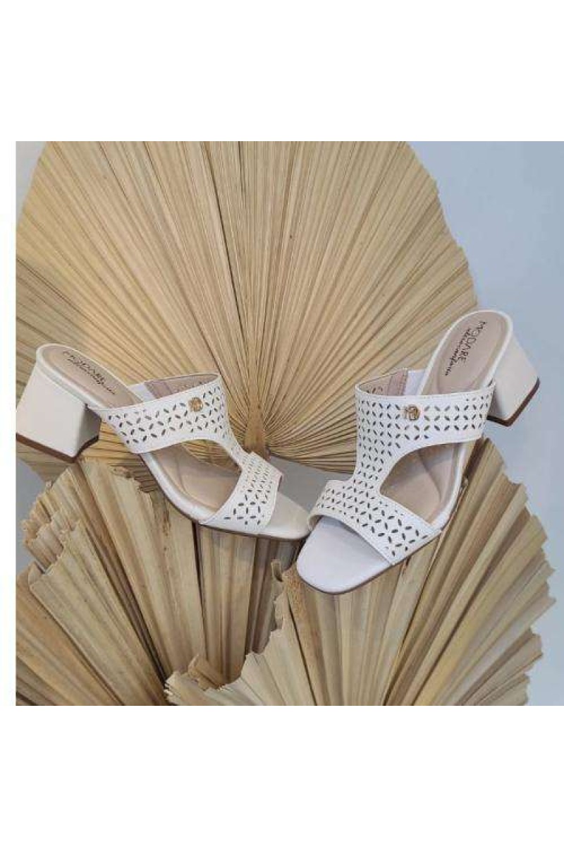 Tamanco Modare 7172.126 Branco Off com Salto Bloco - Branco
