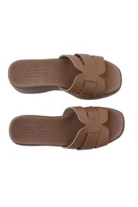 Tamanco Moleca 5503.119 Nude com Salto Plataforma - Nude