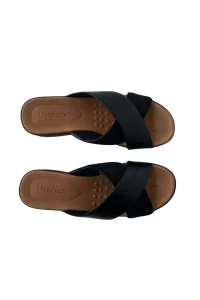 Tamanco Plataforma Couro Preto Tira Cruzada AE2028001 - Preto