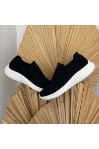 Tênis E0428 Preto Tipo Meia Calce Fácil - Preto