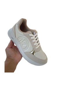 Tênis Kolosh C3962 Foggia Marfim/White/Champagne com Solado EVA.fit - Branco