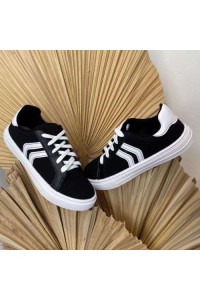 Tênis Moleca 5796.106 Preto com Listras Laterais - Preto