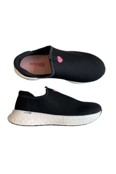 Tênis Molekinha 2580.100 preto solado em EVA branco - Preto