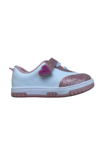 Tênis Molekinha 2728.103 Napa Branco com Glitter Rosa - Branco